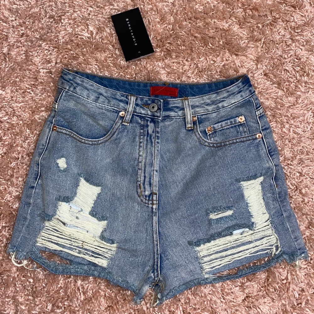 Signature8 Denim Ripped Shorts